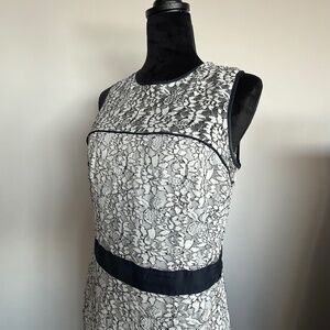 Banana Republic White & Navy Floral Dress